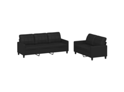 Sofa Set, Sofa Sets Vidaxl Preto Couro Artificial (n/a)