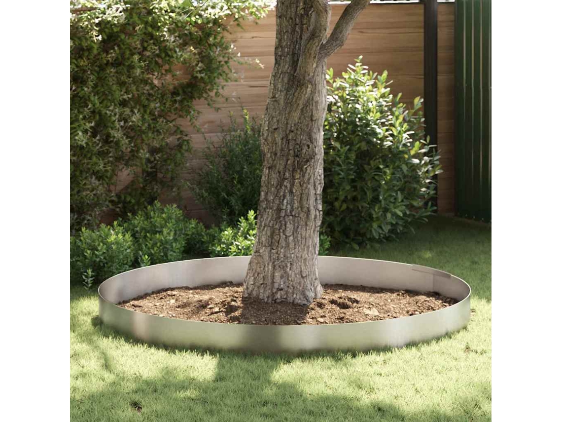 Vidaxl Acabamento Para Gramado 450 X 25 Cm Aço Inoxidável Prateado