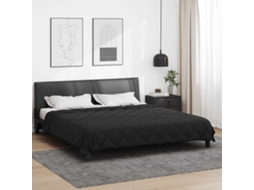 Vidaxl Duvet De Ano Inteiro Preto 220 X 260 Cm Microfibra