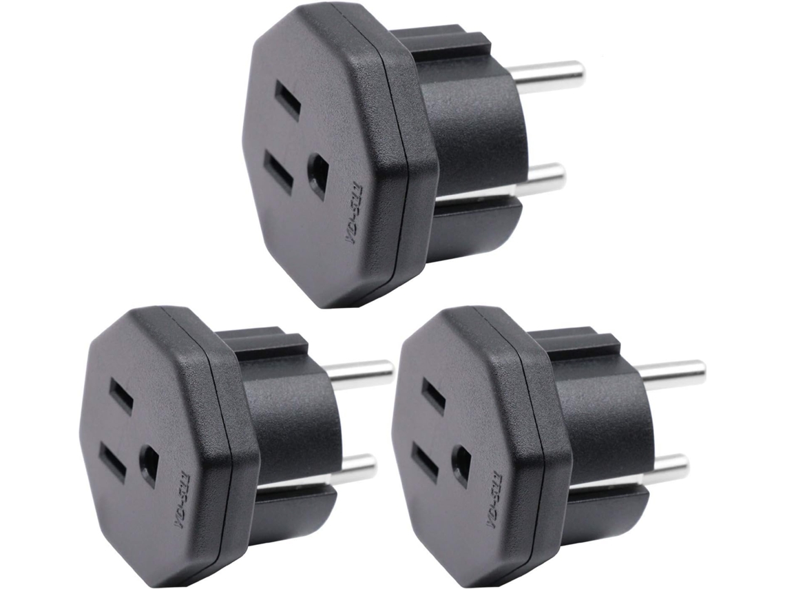 Adaptador macho/fêmea AQUAFORGE para dispositivos eletrônicos, 2 pinos, pacote com 3