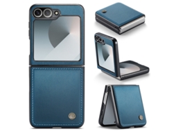 Capa Para Samsung Galaxy Z Filp7 Fe Borboleta Fivela Litchi Textura De Telefone De Couro Rfid Antirroubo Azul