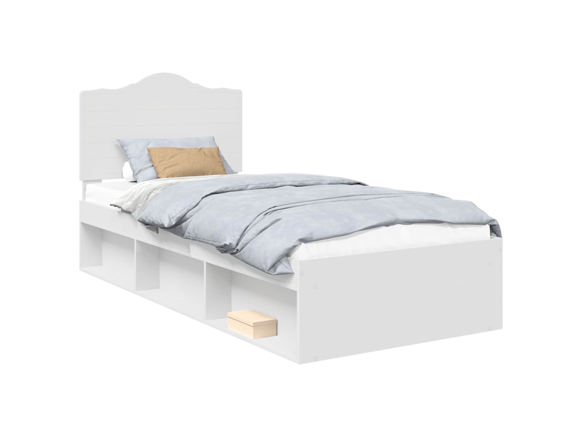 Conjunto de 2 Estruturas da Cama Branco 90x200 cm Madeira de Pinheiro Sólida MAISON EXCLUSIVE