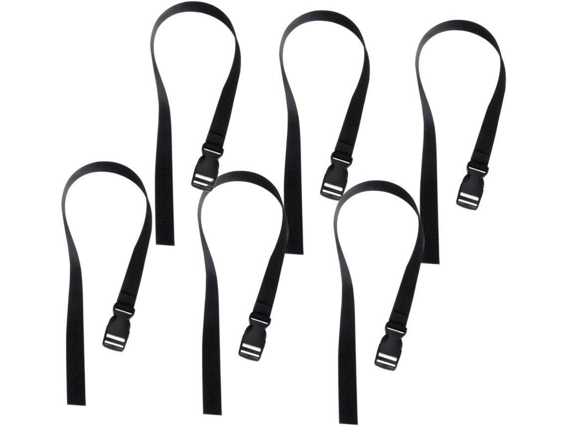 Conjunto De 10 Cintas Bagagem Ajustáveis Com Catraca E Fivela Pressão Preta Da Galpada, Práticas Malas E Mochilas