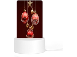 Luminária Noturna De Led Em Acrílico Com Base Plástica Reutilizável E Plugue, Design De Bola Natal, Luminária Noturna