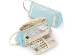 2026 bolsa de Armazenamento para Canetas de Seda com Janela Aberta Fashion Multifuncional Linda Grande Capacidade Estojo Escolar Tipo 11 Azul Claro