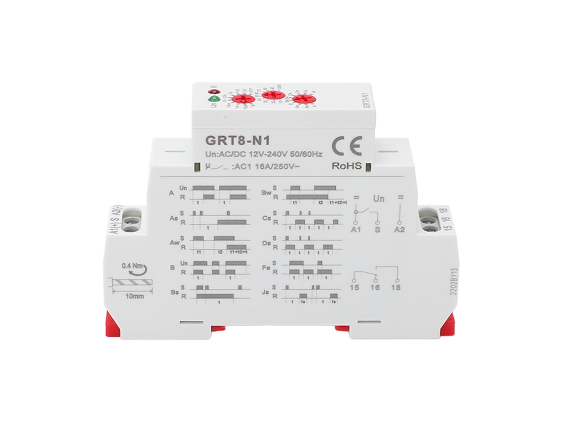 Relé de Tempo Multifuncional Ajustável 0,1s a 10 Dias com Indicador Led, Chave Timer Ac Dc 12‑240v