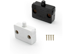 Interruptor de Armário Embutido AQUAFORGE de 2 peças, com tampas de proteção e parafusos, preto e branco