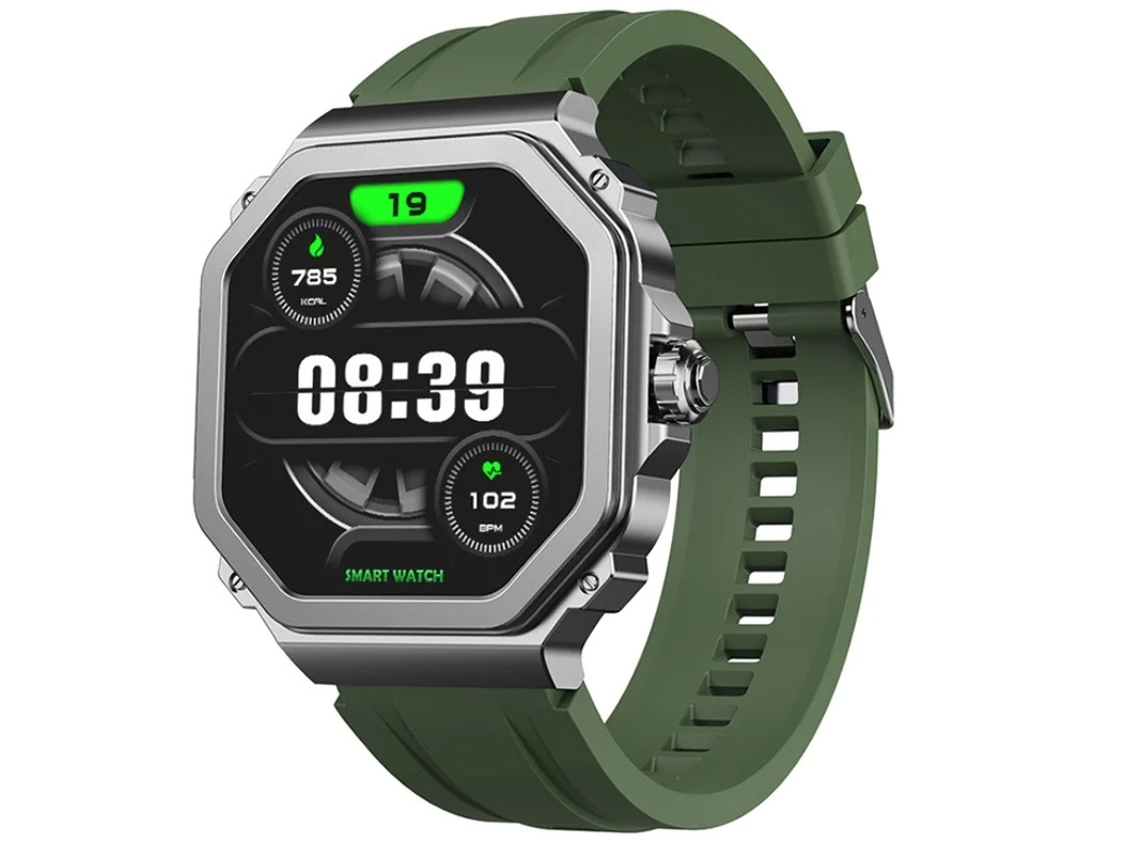 Relógio inteligente Bestvite AMOLED Bluetooth T63 de 1,43" com sensor de frequência cardíaca e oxigênio no sangue, mensagem push, modo multiesportivo, verde