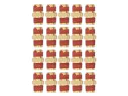 20 Peças De Conexão De Latão Hexagonal Macho 1/4 Npt Para 1/4 Npt Com Camada De Borracha Anti-vazamento Para Mangueira De Ar