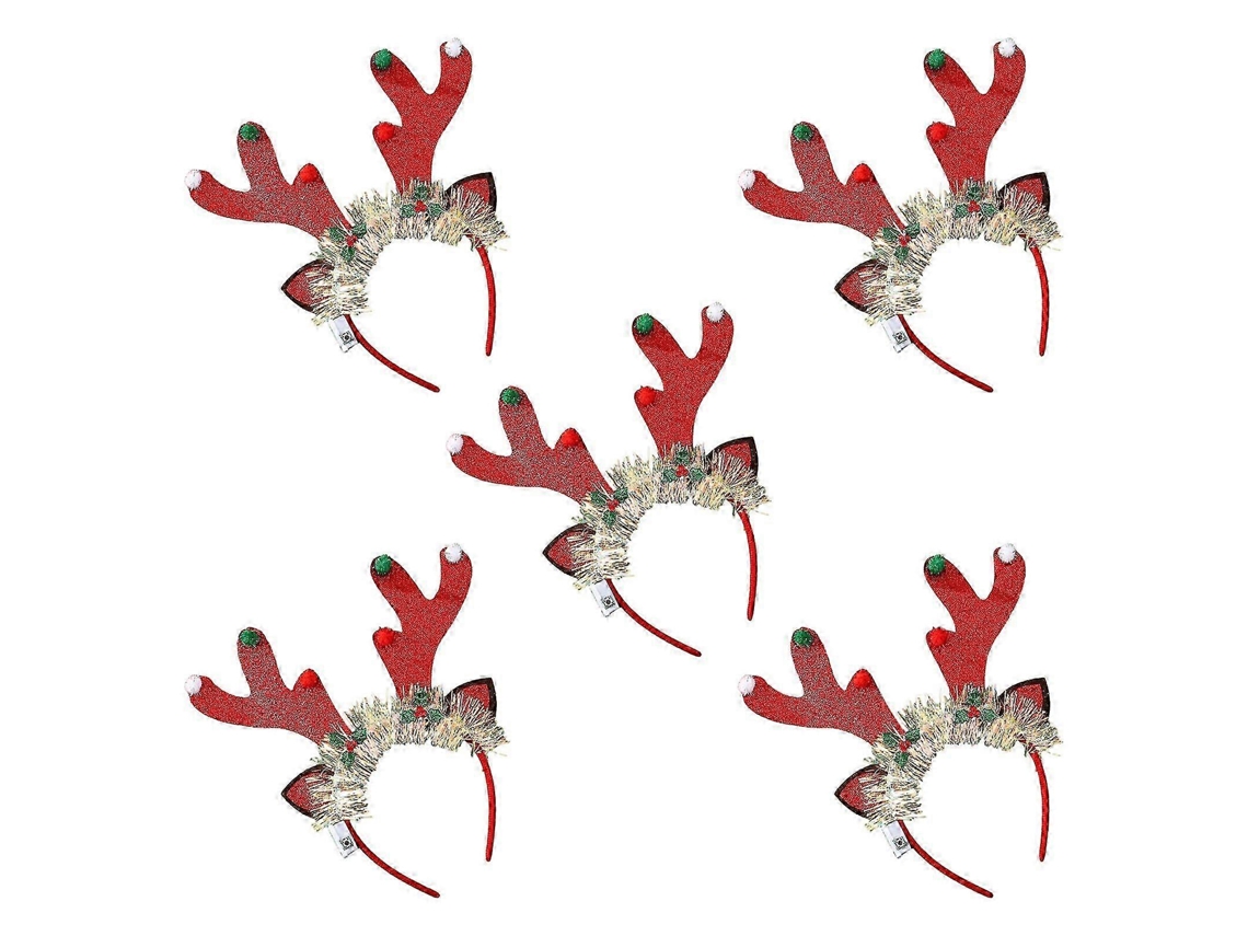 Conjunto De 5 Faixas De Cabeça De Natal Com Luzes Led, Multicolor, Para Festas09