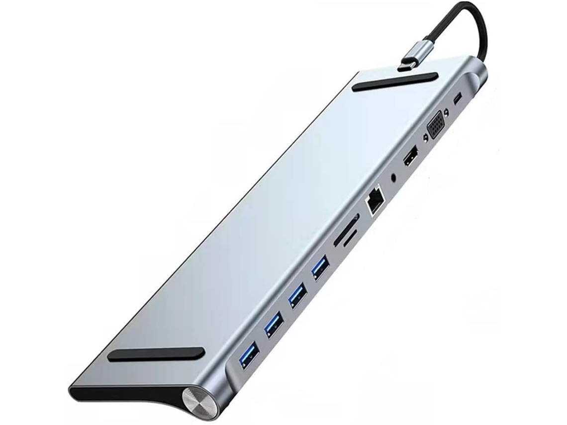 Adaptador Hub Usb 11 em 1 para Divisor Type c 3.0 4k Compatível com Micro player Rj45 SFUSHOS