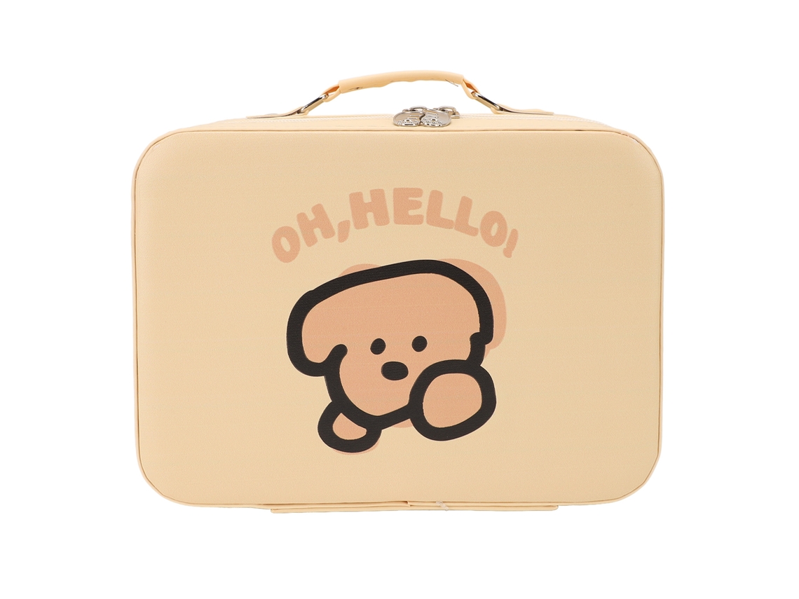 Bolsa de Maquiagem para Viagem Capacidade Grande Impermeável Couro Pu com Compartimentos Multifuncionais
