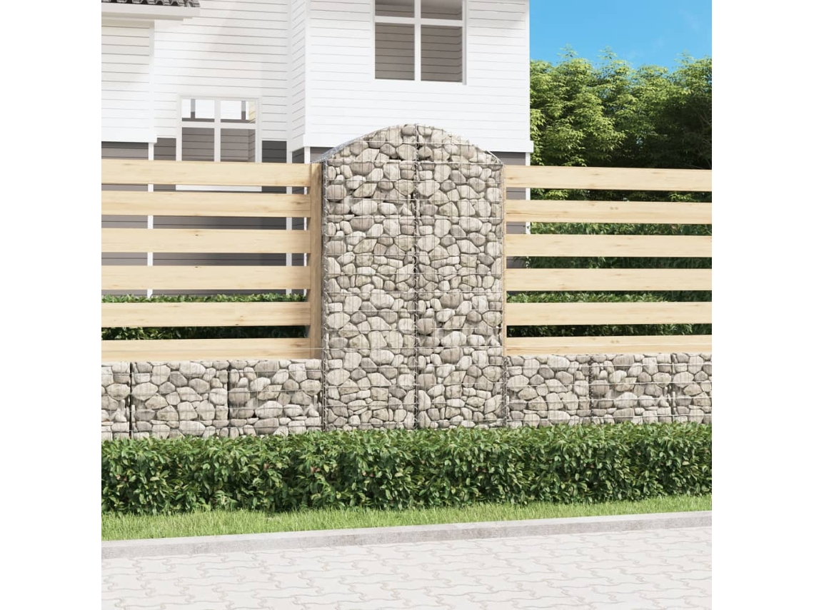 Vidaxl Cesto Gabião Arqueado 100x50x180/200 Cm Ferro Galvanizado