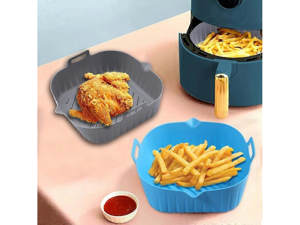 Inserções De Silicone Quadradas Extragrandes De 25 Cm Para Fritadeira A Ar, 2 Unidades, Antiaderentes, Reutilizáveis