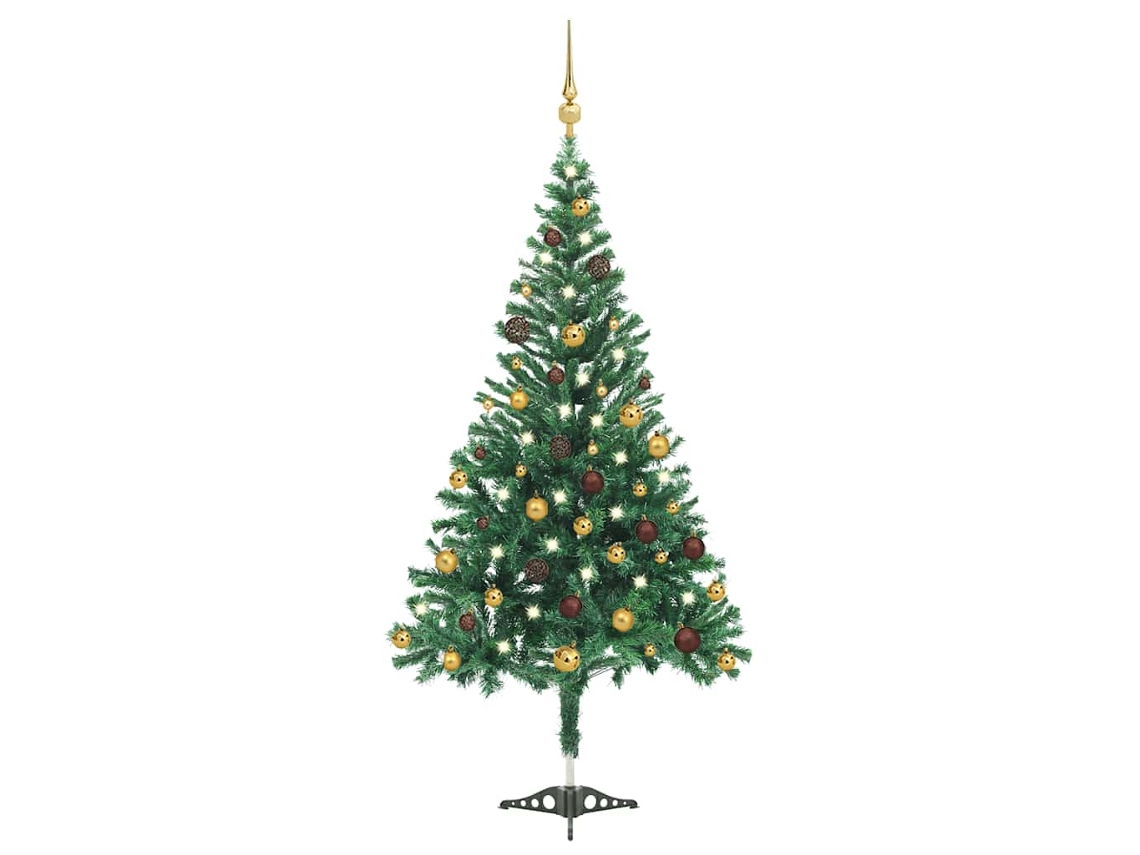 Vidaxl Árvore De Natal Artificial Pré-iluminada C/ Bolas 910 Ramos