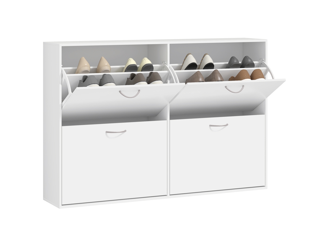 Sapateira Melamina de Madeira Cor Branco 120x24x81 cm Homcom
