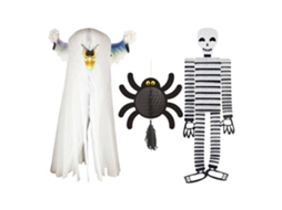 Conjunto De Decoração De Halloween Fantasma, Esqueleto E Aranha Wellhome