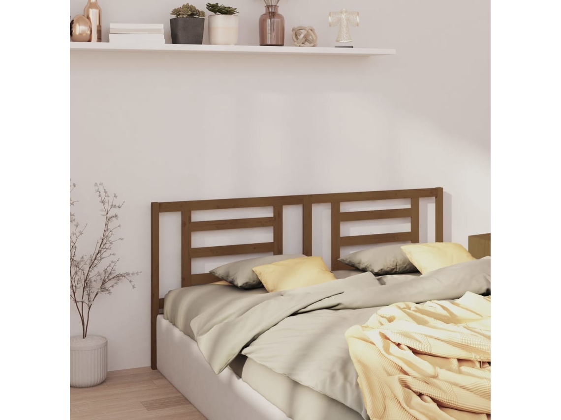 Vidaxl Cabeceira De Cama 156x4x100 Cm Pinho Maciço Castanho Mel