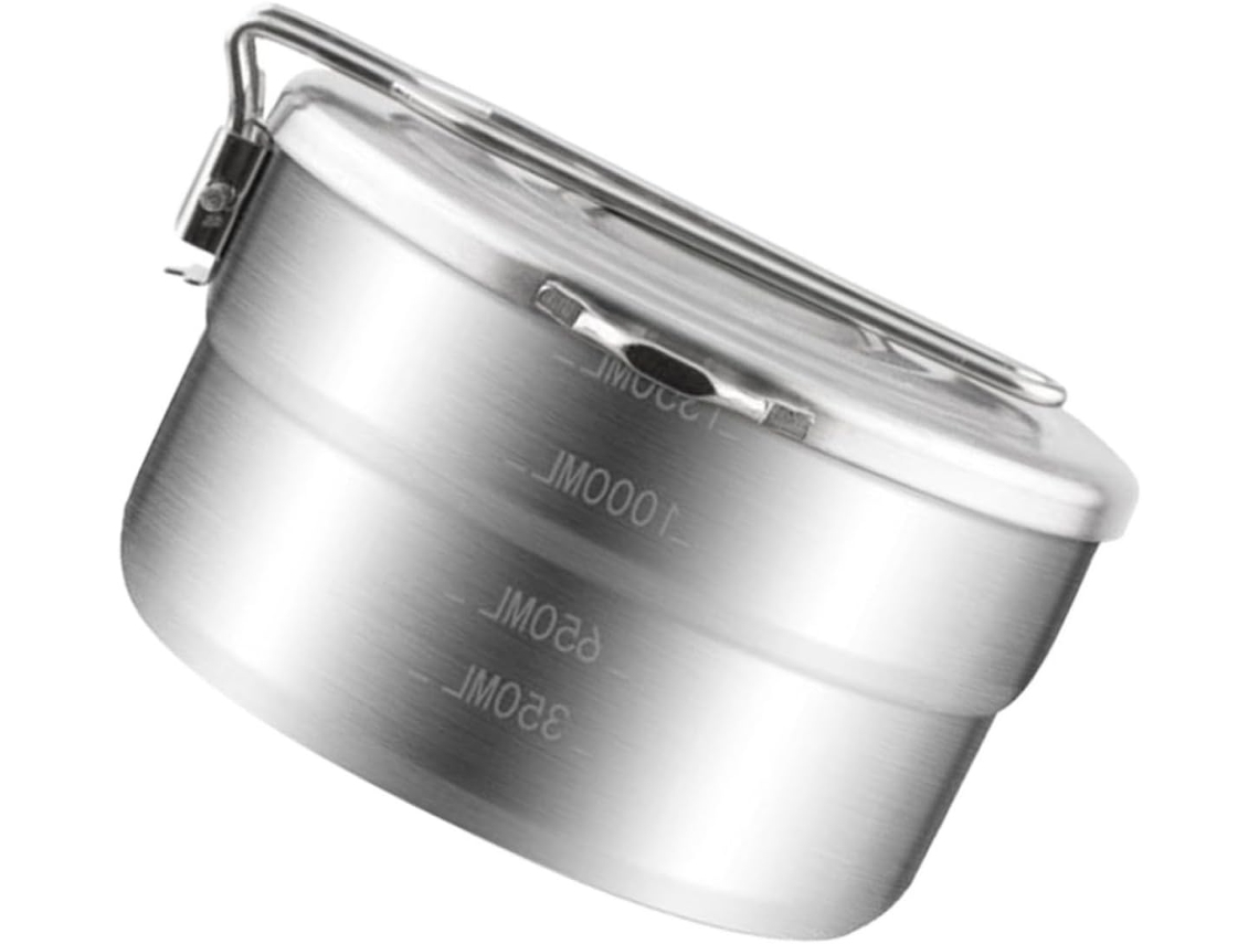 Marmita Bento Genérica, Design Selado E Portátil, Lancheira Bento Redonda Simples Em Aço Inoxidável 304 Para Piqueniques