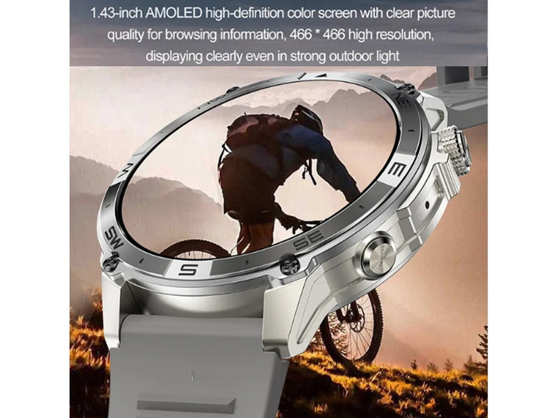 Smart Watch Com Tela Amoled De 1.43 Polegadas Bluetooth 5.3 Mas De 100 Modos Esportivos Preto Yizhood