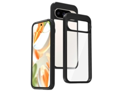 Capa Tkdaddy Para Google Pixel 10/10 Pro Anti-riscos Tpu Acrílico Transparente Capa Traseira Preta