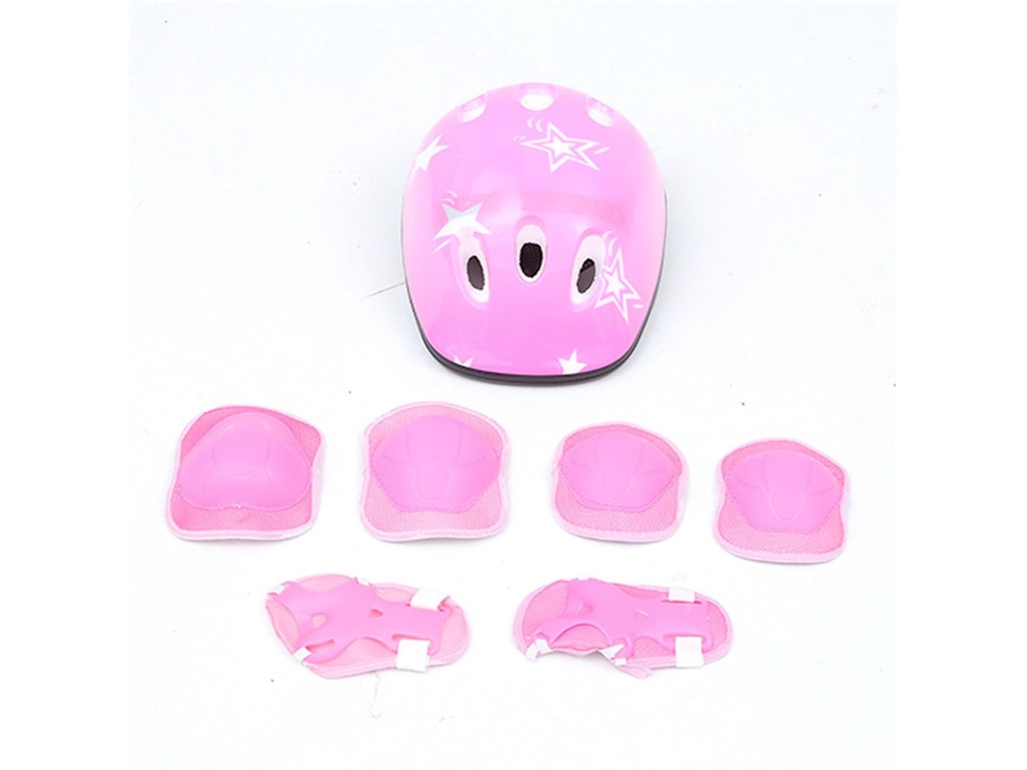 Capacete infantil para bicicleta com joelheiras e cotoveleiras, rosa (meninos/meninas)
