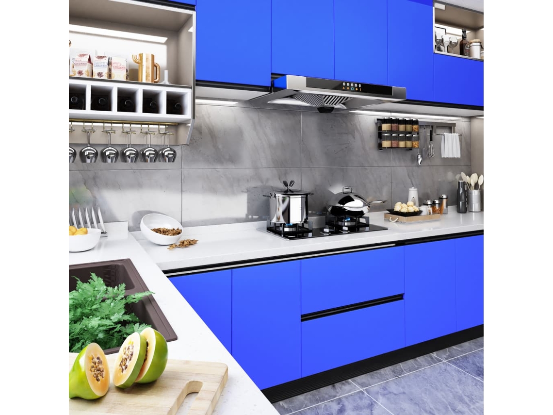 Vidaxl Autocolante Para Móveis 500x90 Cm Pvc Azul Brilhante