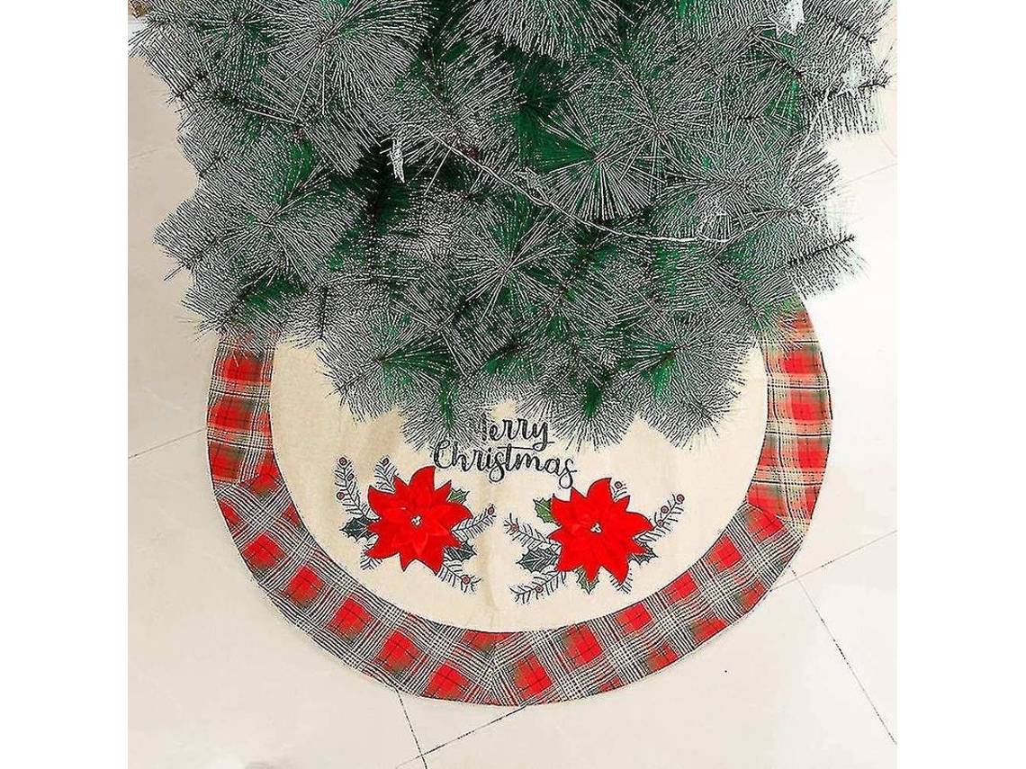 Saia Árvore De Natal Lenço De Serapilheira Xadrez 41 Polegadas Para Decoração De Natal Em Casa