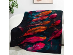 Manta de Penas Long Leaf Oak 130x150 Cm Multifuncional Macia Colcha Flanela Aconchegante para Cochilo no Escri