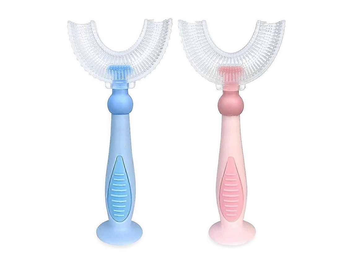 Escova de Dentes em Formato U para Bebês e Crianças, Manual Treinamento com Cabeça Silicone Ma Cio Líquido, Material S GOKOCO