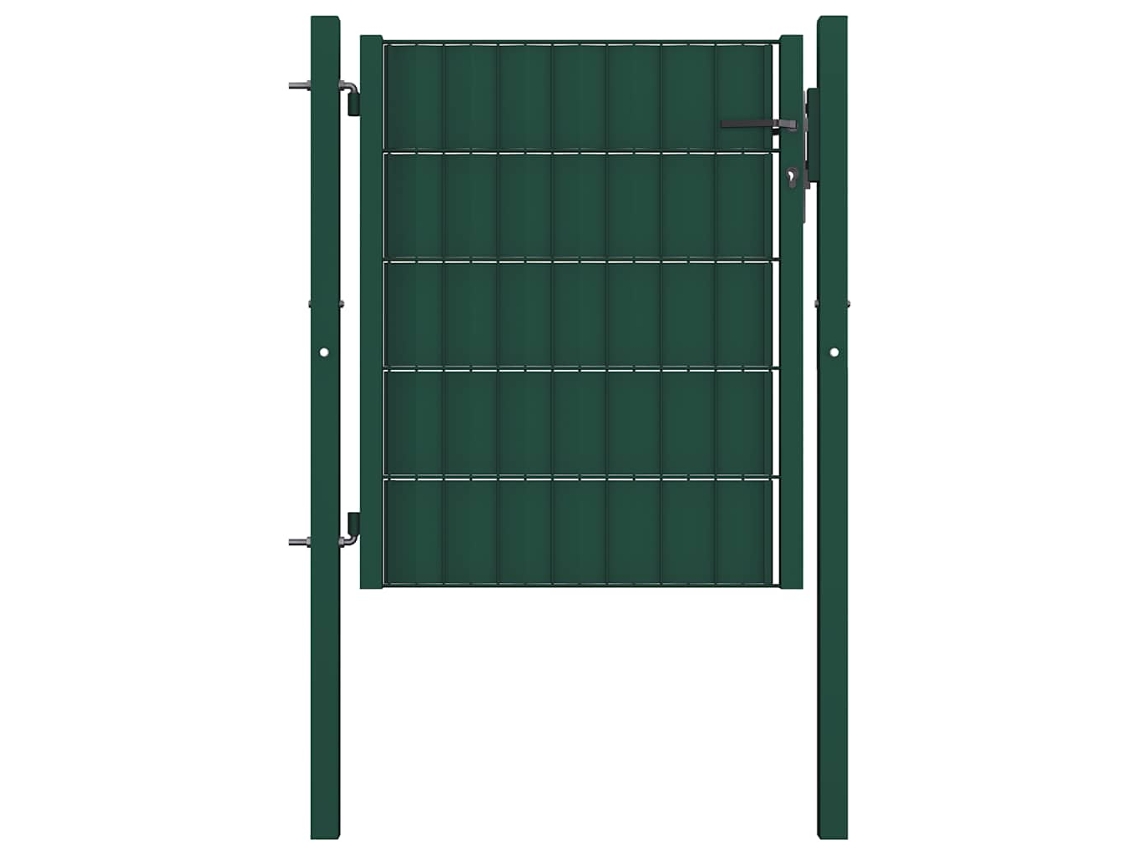 Vidaxl Portão De Cerca Em Pvc E Aço 100x81 Cm Verde