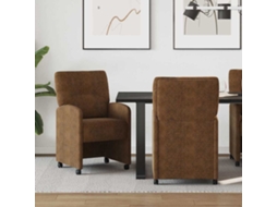 Vidaxl Cadeiras De Jantar Com Rodas 2 Pcs Castanho 57 X 67 X 95 Cm