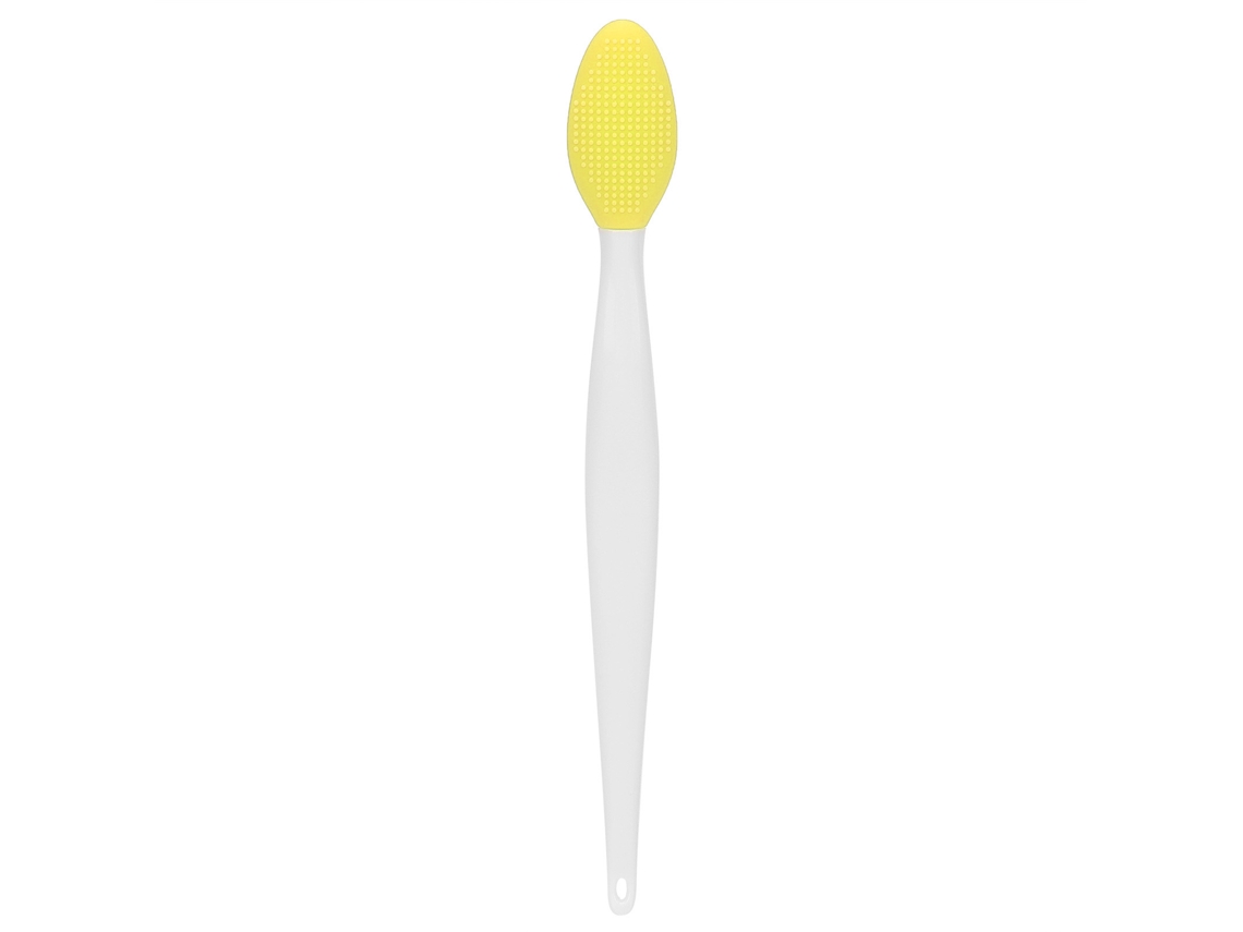 Pincel De Limpeza Nasal De Silicone Suave Escova Exfoliante De Duas Faces Para Nariz E Lábios Amarelo