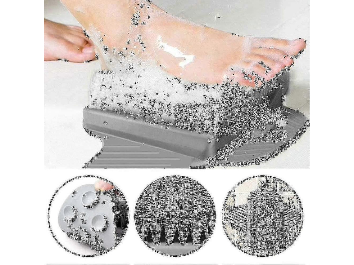Escova Esfoliante Para Pés Massageador De Banho Com Ventosa Antiderrapante Macios Acu Pre