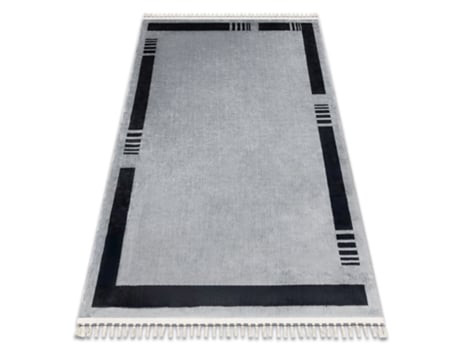 Tapete DYWANY LUSZCZOW Amour Cinza Moldura Moderno Poliéster Cinzento (118x180cm)