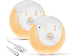 Luz Noturna Led com Sensor de Movimento, Recarregável Via Usb, 3 Modos , Lampm BRILVIBERA (ligado/desligado/automático)
