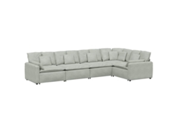 Sofá Modular com Almofadas Veludo Cinzento claro MAISON EXCLUSIVE