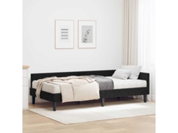Vidaxl Estrutura De Cama De Canto Com Colchão 2 Unid. Preto Veludo