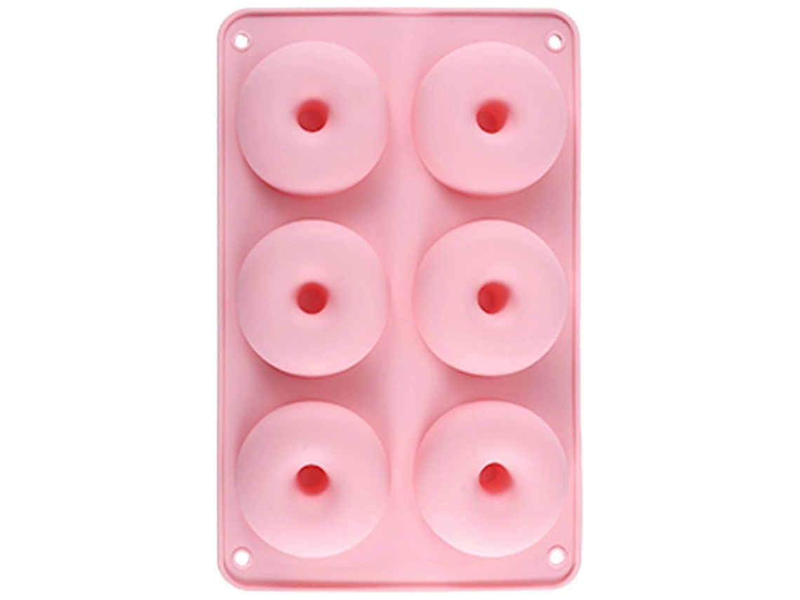 Formas de silicone com 6 cavidades para mesas, donuts e biscoitos. Ideias para tigelas, biscoitos, sobremesas e muffins. Cor Amarela.
