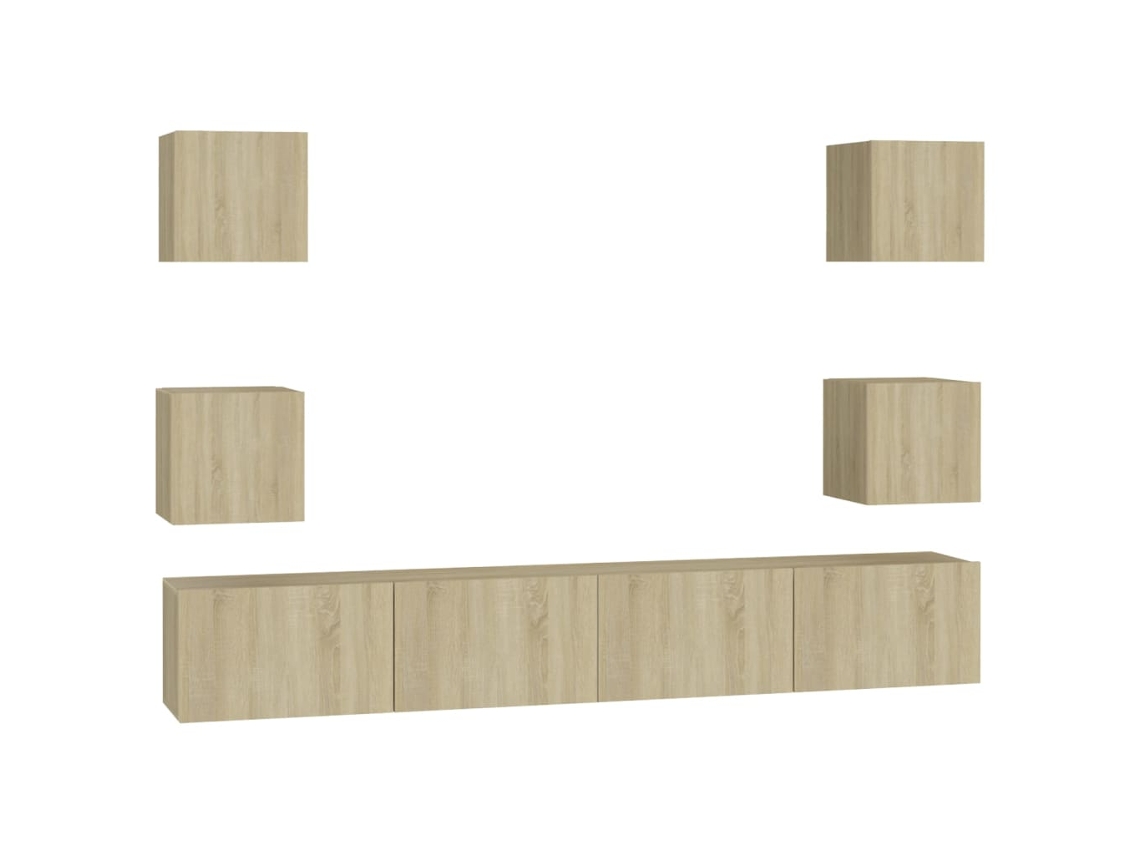 Tv Cabinet, Tv Cabinets Vidaxl Marrom Madeira Processada (n/a)