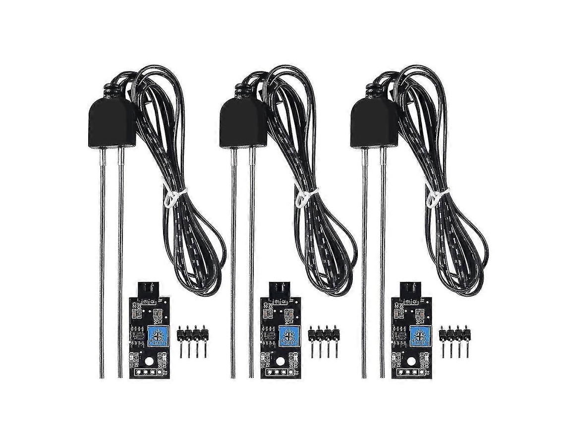 Conjunto De 3 Sensores Umidade Do Solo Com Sonda Resistente À Corrosão E Módulo Saída Sinal Digital Analógico. Aquaforge