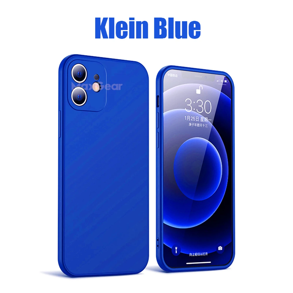 (azul) Capa Quadrada De Silicone Líquido Para Iphone 7 Plus E 8 Plus, Com Moldura Protetora Ultrafina E Macia.