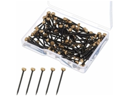 Conjunto De 50 Pregos Aço Preto Com Cabeças Latão Para Pendurar Quadros E Obras Arte Na Parede. -aquaforge