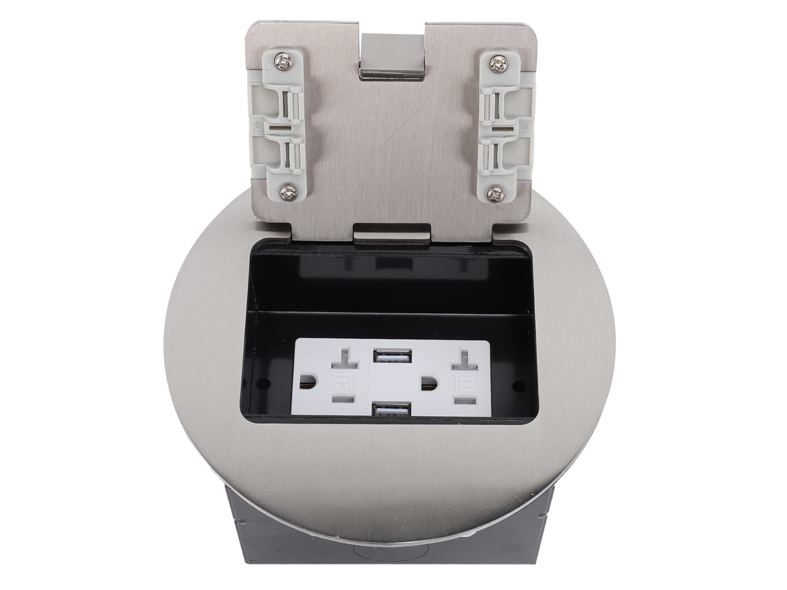 Laxiscreed Soquete De Piso Embutido Com 2500w E 2 Usb Para Casa E Escritório