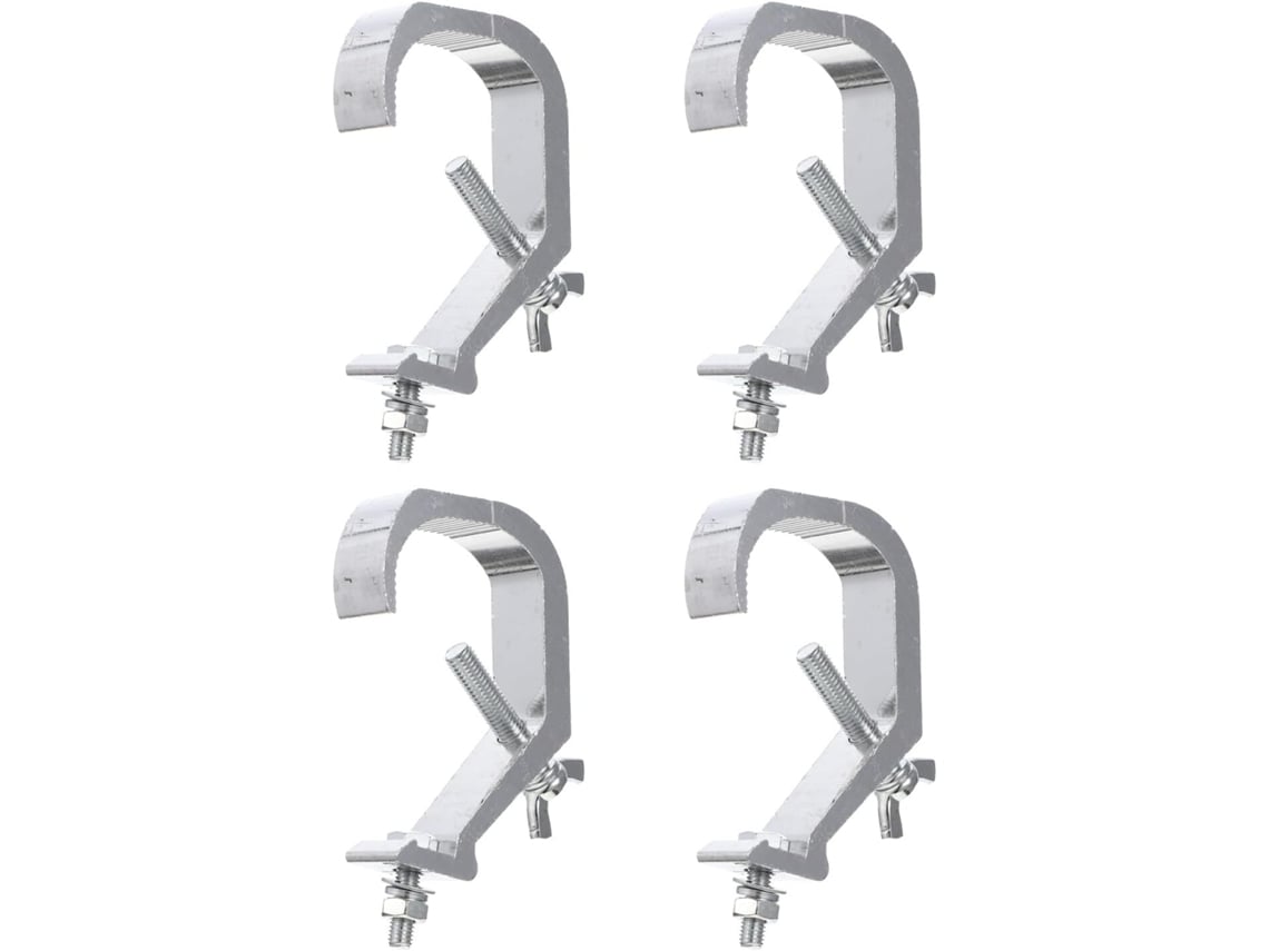 Conjunto de 4 Grampos Tipo C em Liga de Alumínio para Iluminação de Palco, Resistentes e com Dentes Antiderrapantes. SFUSHOS