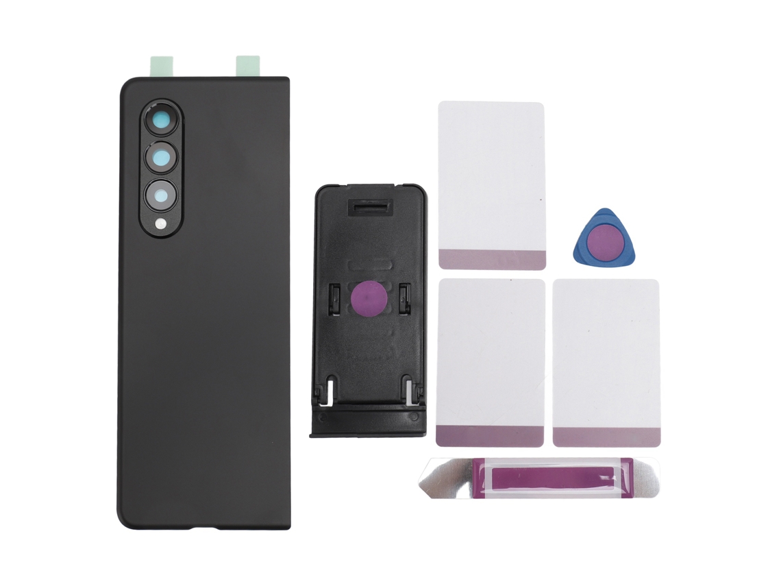 Aetheria tampa de Vidro Traseira com Lente de Câmera e Kit de Reparo para Galaxy Z Fold 3 5g F926 Preto