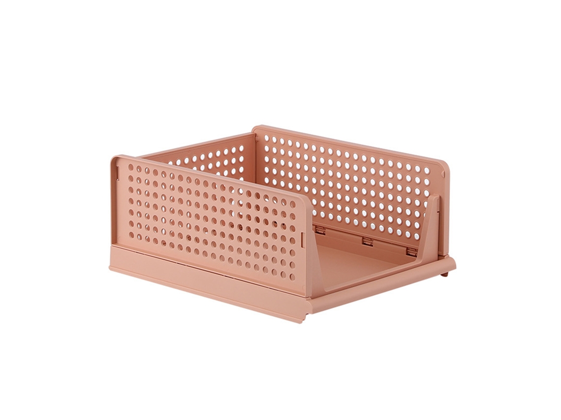 Cesta de Armazenamento Empilhável Pink com Trilhos S/MARCA