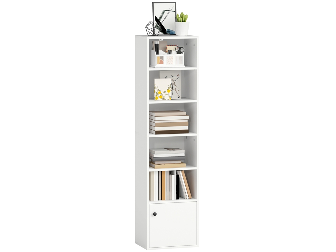 Estante 5 Prateleiras Porta 40x30x156 Branca