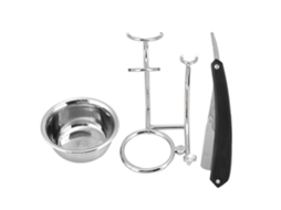 Kit Jabón, Bandeja De Afeitado Y Soporte De Acero Inoxidable 3 Piezas