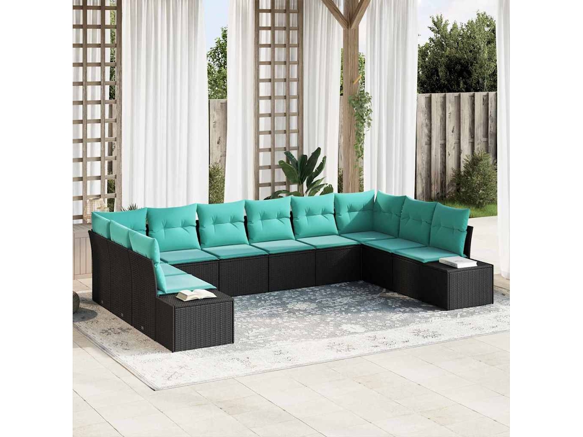 Vidaxl Conjunto De Sofá De Jardim 10 Unid. 9-número De Lugares